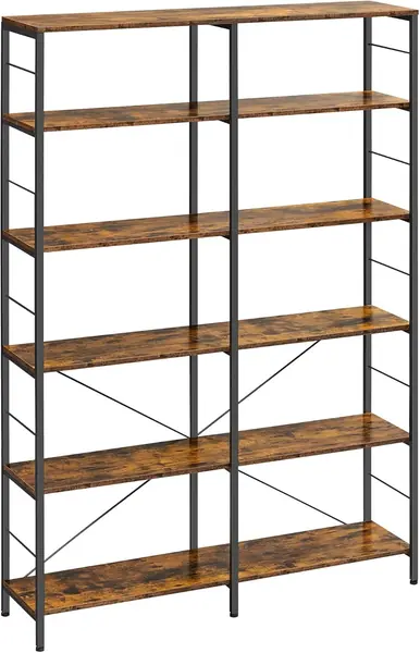 Bücherregal – Standregal mit 6 Ebenen, Industrie-Design