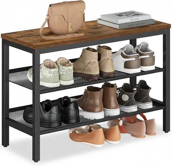 Schuhbank mit 3 Ebenen – Schuhregal, Schuhablage